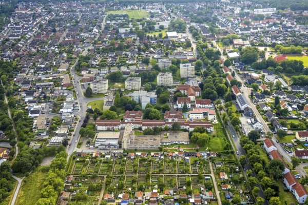 Aerial view of the AWO retirement home Hermann-Görlitz-Seniorenzentrum, Bergkamen, Ruhr area, North