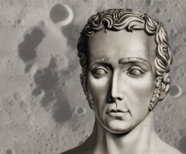 Portrait of Joseph Ritter von Fraunhofer with Crater Fraunhofer, 1787 – 1826, German physicist and