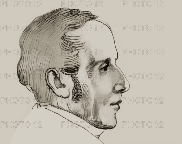 Portrait of Joseph Ritter von Fraunhofer, 1787 – 1826, German physicist and optical lens