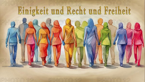 Symbolic image, freedom, individuality, group, humanity, freedom of the press, journalism,
