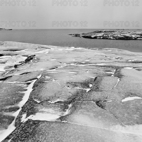 Rocky landscape without vegetation by the sea, North Sea, Skagerrak, in the nature reserve