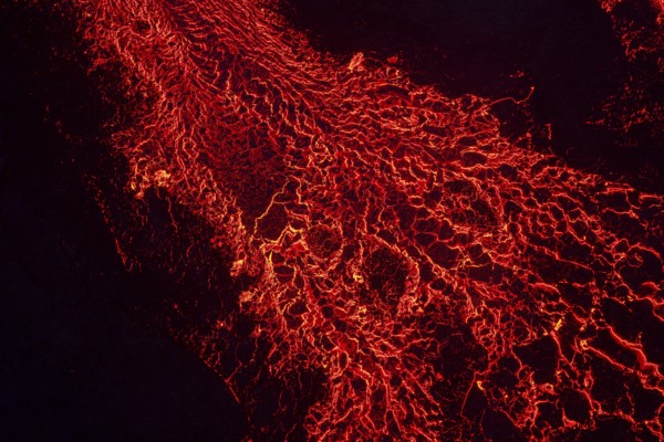 Volcanic eruption, lava details, Sundhnúkur crater chain, near Grindavik, Reykjanes Peninsula,
