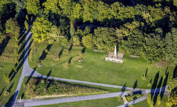 Aerial view, parade ground with war memorial, Germania memorial for the fallen of the
