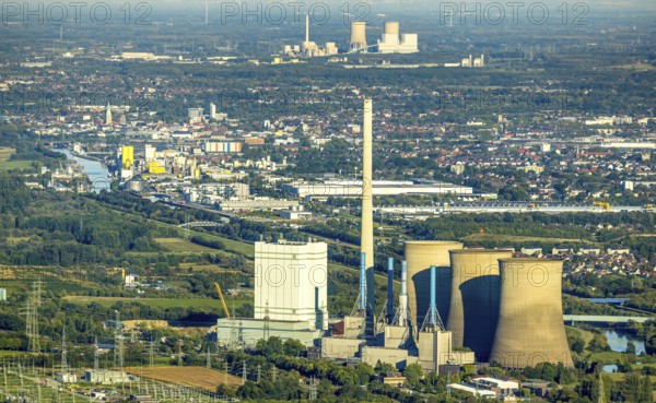 Aerial view, RWE Generation SE power plant Gersteinwerk, view over Hamm to RWE power plant
