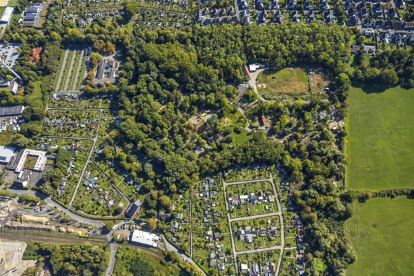 Aerial view, Hamm im Wald zoo, KGV Kleingartenverein Bahn-Landwirtschaft Essen e.V., centre, Hamm,