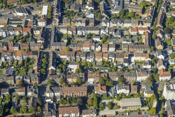 Aerial view, residential area, housing estate between Sedanstraße, Albertstraße and Roonstraße,