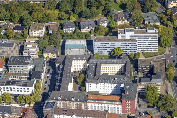 Aerial view, tax office, local court and employment agency, centre, Hamm, Ruhr area, North