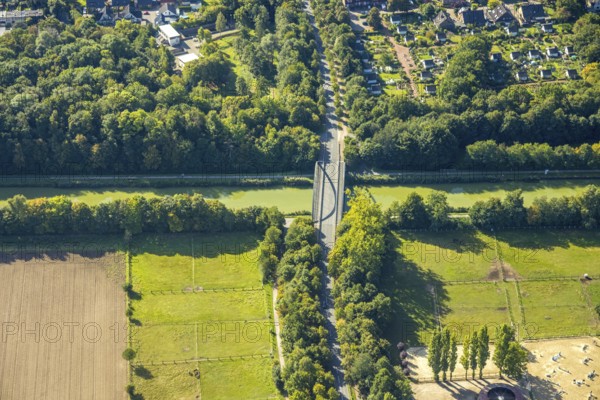 Aerial view, Ostwennemarstraße bridge over the Datteln-Hamm canal, Uentrop, Hamm, Ruhr area, North