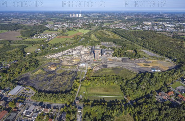 Aerial view, CreativRevier Hamm, former Ost Heinrich Robert mine with hammerhead tower, Humbert