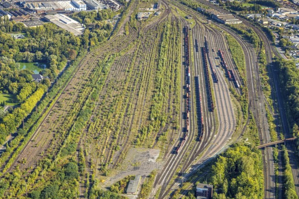 Aerial view, Hamm marshalling yard, Pelkum district, Hamm, Ruhr area, North Rhine-Westphalia,