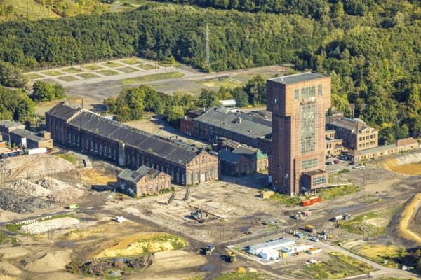 Aerial photo, CreativRevier Hamm, former Ost Heinrich Robert mine with hammerhead tower, Pelkum