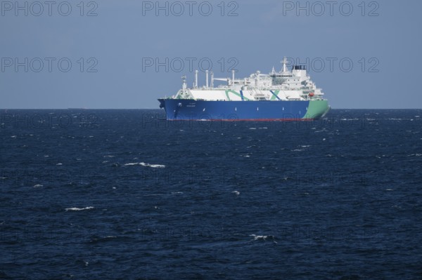 LNG tanker Nuaijah in calm weather, Baltic Sea, near Rostock, Mecklenburg-Western Pomerania,