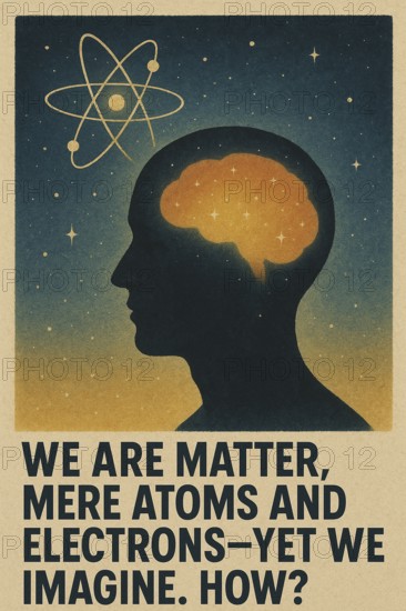 Metaphoric sufi poster illustrating thoughtful arguments and visual signs proving God's existence,