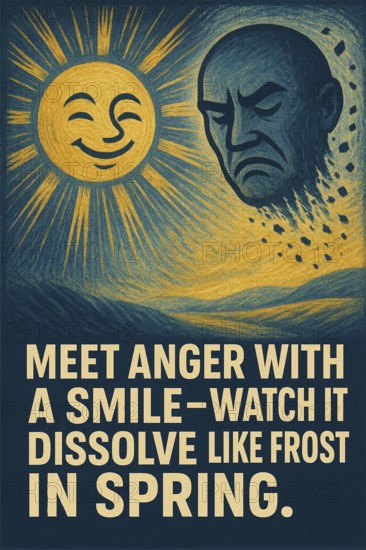 Metaphoric sufi poster showing kindness as the soul's most beautiful and gentle act of worship, AI