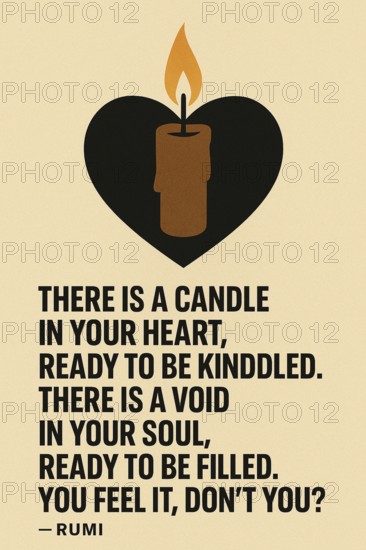 Metaphoric sufi poster illustrating the journey within — through the heart to divine truth, AI