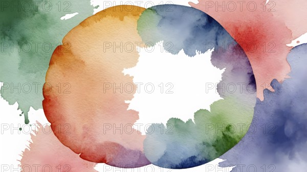 Watercolor template frame design for greeting card. Invitation card template suitable for wedding,