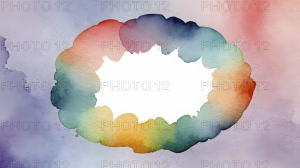 Watercolor template frame design for greeting card. Invitation card template suitable for wedding,