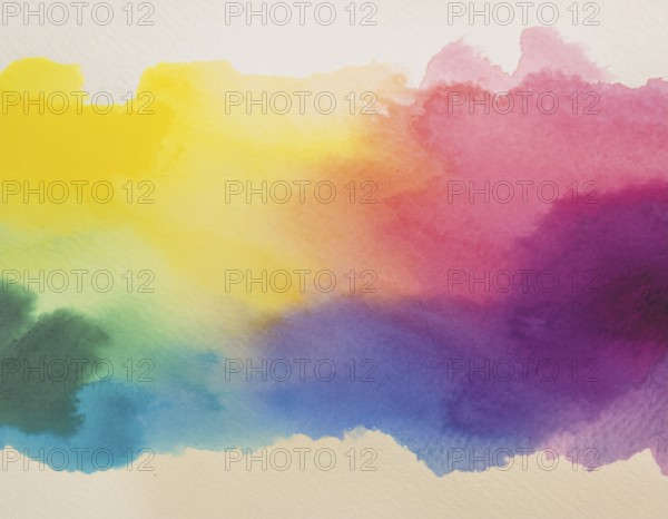 Bright watercolor art showcasing vibrant hues blending with artistic paint splashes, perfect for