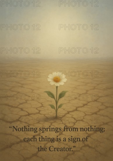 This symbolic artwork reflects the timeless question: Nothing builds nothing—so who began the