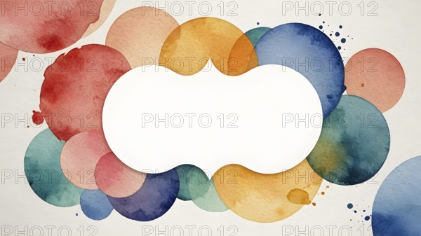 Watercolor template frame design for greeting card. Invitation card template suitable for wedding,