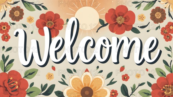 Minimalist bold welcome wording poster, versatile modern wall art design for stylish home entryway,