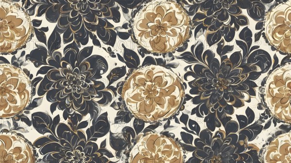 Artifical Intelligence generated seamless floral elements. Abstract Modern Brochure floral Design