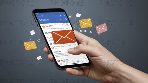 Online communication concept. Email marketing concept, concept of sending and receiving emails, AI