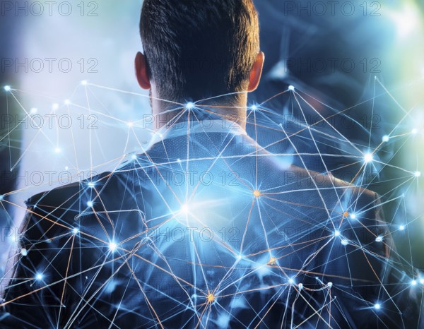 Depicting a complex and intricate network of neural pathways, advanced technology, interconnected