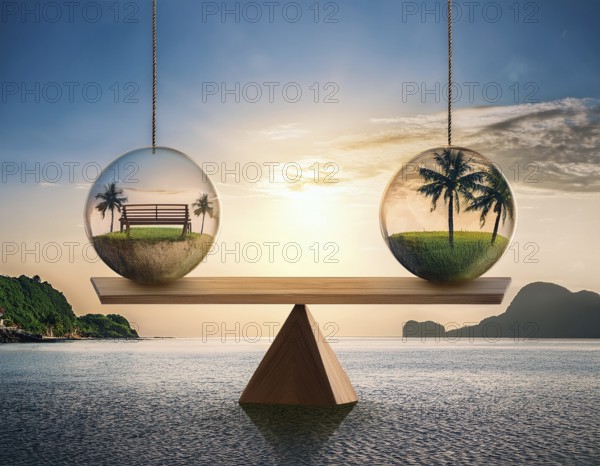 Artistic arrangement balance, illustrating equilibrium, imbalance, and relationships. The image