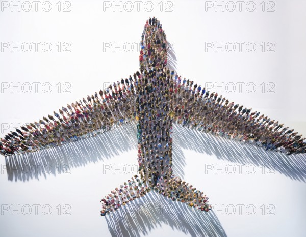A creative illustration emphasizing teamwork and unity, depicting people arranged to shape an