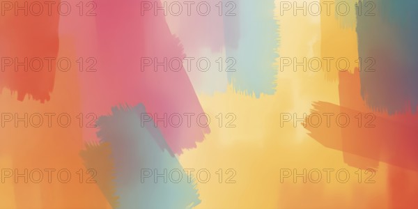Abstract gradient hand painted multi color brush strokes.on a black background AI generated image,