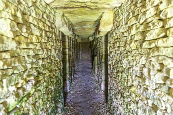 Modern-day neolithic style long Barrow burial chamber for storing cremation urns, All Cannings,