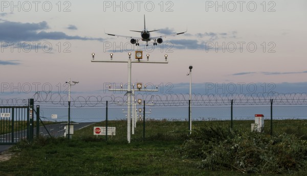Landing of an aircraft at BER Berlin Brandenburg Willy Brandt Airport, Schönefeld, 29/09/2025,