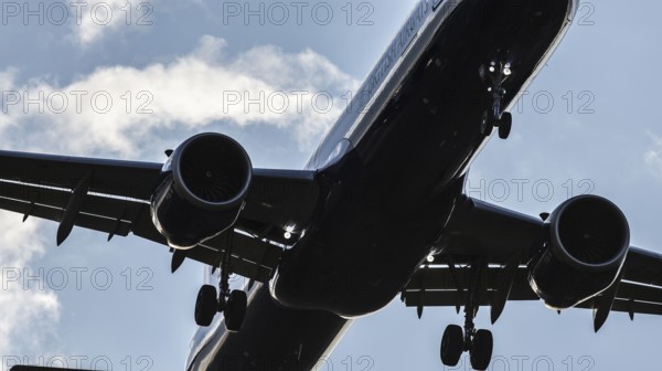 Landing of an aircraft at BER Berlin Brandenburg Willy Brandt Airport, Schönefeld, 29/09/2025,