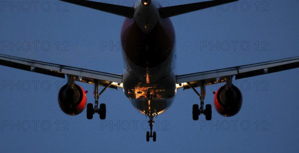 Landing of an aircraft at BER Berlin Brandenburg Willy Brandt Airport, Schönefeld, 29/09/2025,