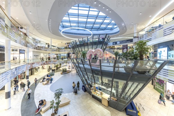 Milaneo shopping centre in the Europaviertel district of Stuttgart. Interior view. Stuttgart,