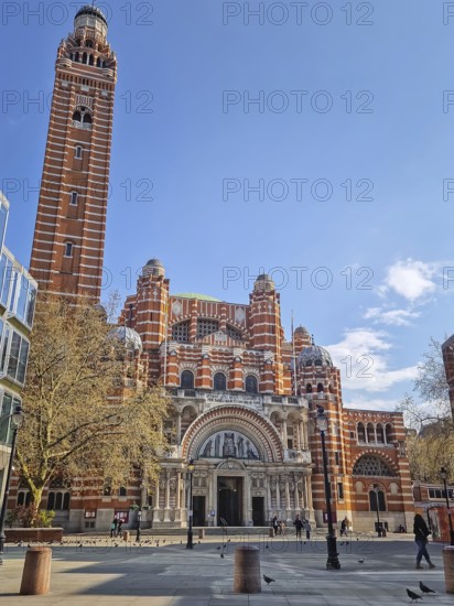 Westminster Cathedral, majestic Byzantine style, Roman Catholic cathedral built with striking red