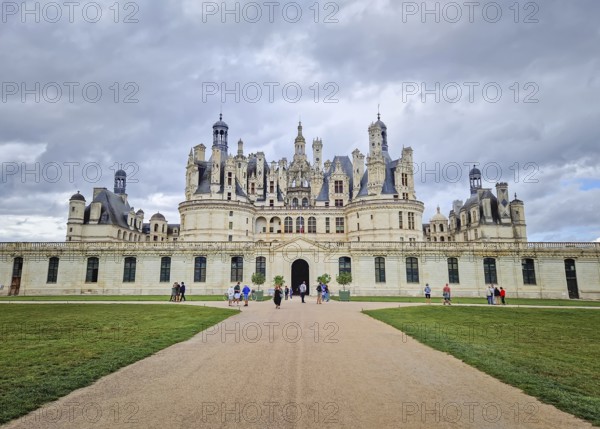 Chambord, Loir-et-Cher, France - August 30, 2023 Chateau de Chambord, a majestic medieval castle