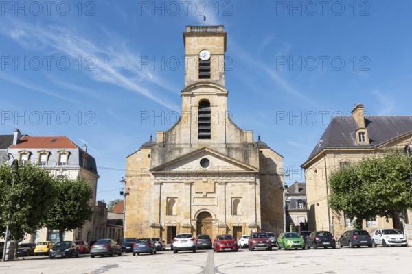 Church of Saint-Dagobert, historical monument, Place Darche, parade ground, Longwy, Département