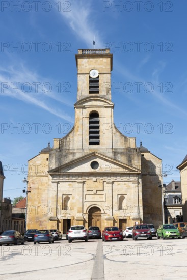 Church of Saint-Dagobert, historical monument, Place Darche, parade ground, Longwy, Département
