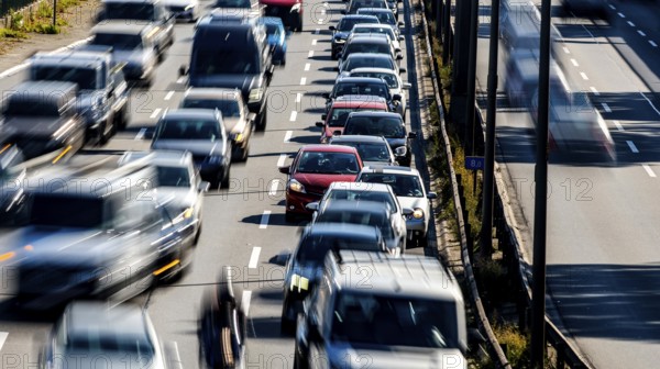 Traffic jam on the A 100 motorway: the Ringbahn bridge at the Funkturm motorway junction is closed.