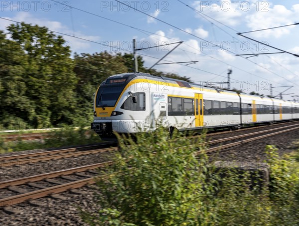 Train services on one of the busiest railway lines in Germany, regional services, RE3,