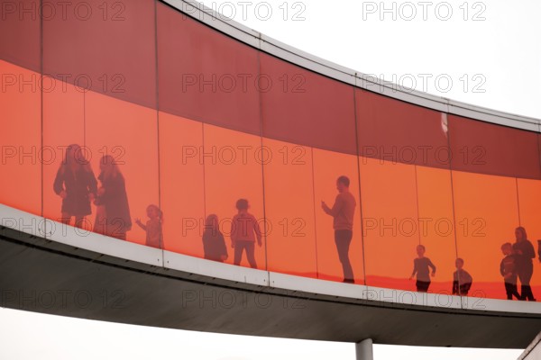 The ARoS Aarhus Art Museum with its distinctive Rainbow Panorama permanent art installation, in