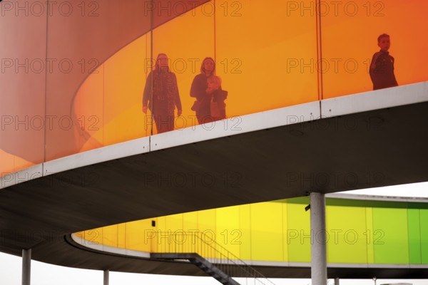 The ARoS Aarhus Art Museum with its distinctive Rainbow Panorama permanent art installation, in