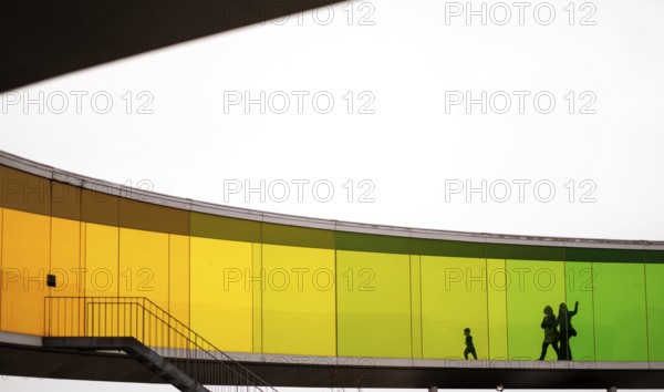 The ARoS Aarhus Art Museum with its distinctive Rainbow Panorama permanent art installation, in