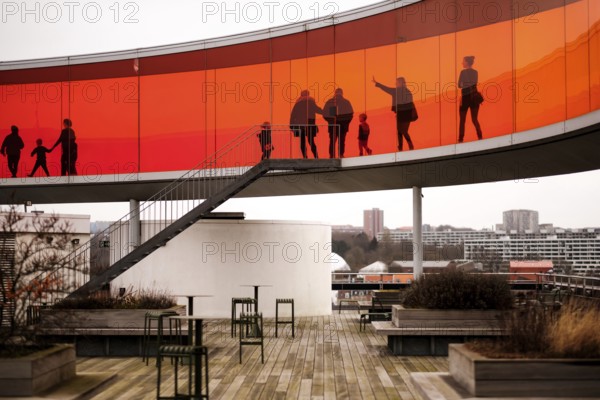 The ARoS Aarhus Art Museum with its distinctive Rainbow Panorama permanent art installation, in