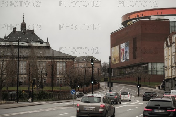 The ARoS Aarhus Art Museum with its distinctive Rainbow Panorama permanent art installation, in