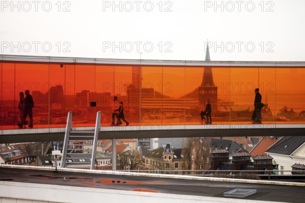 The ARoS Aarhus Art Museum with its distinctive Rainbow Panorama permanent art installation, in