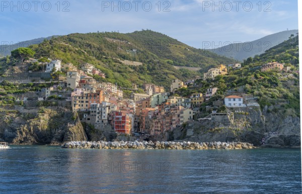 Scenery around Riomaggiore, a village at a coastal area named Cinque Terre in Liguria, located in
