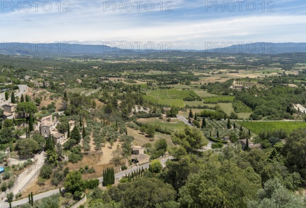 Scenery around Gordes, a comune in the Provence region of southern France at summer time